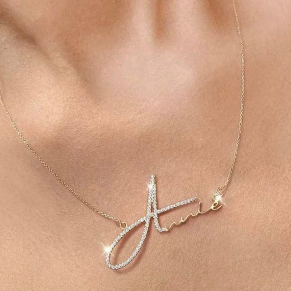 Cursive Diamond Name Necklace